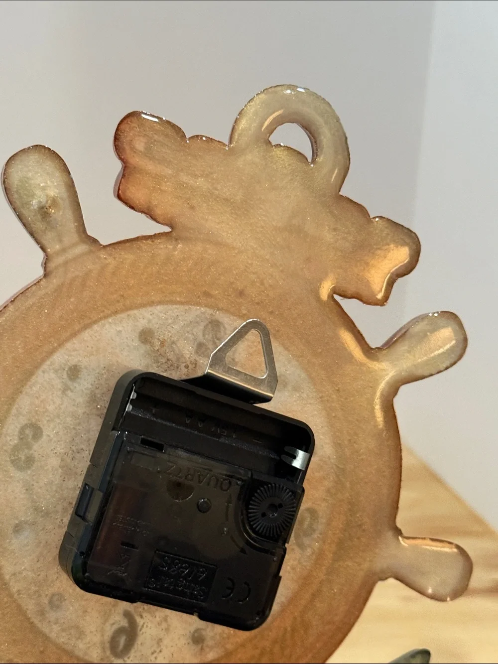 Coastal Ship Wheel Wall Clock in Copper and Teal